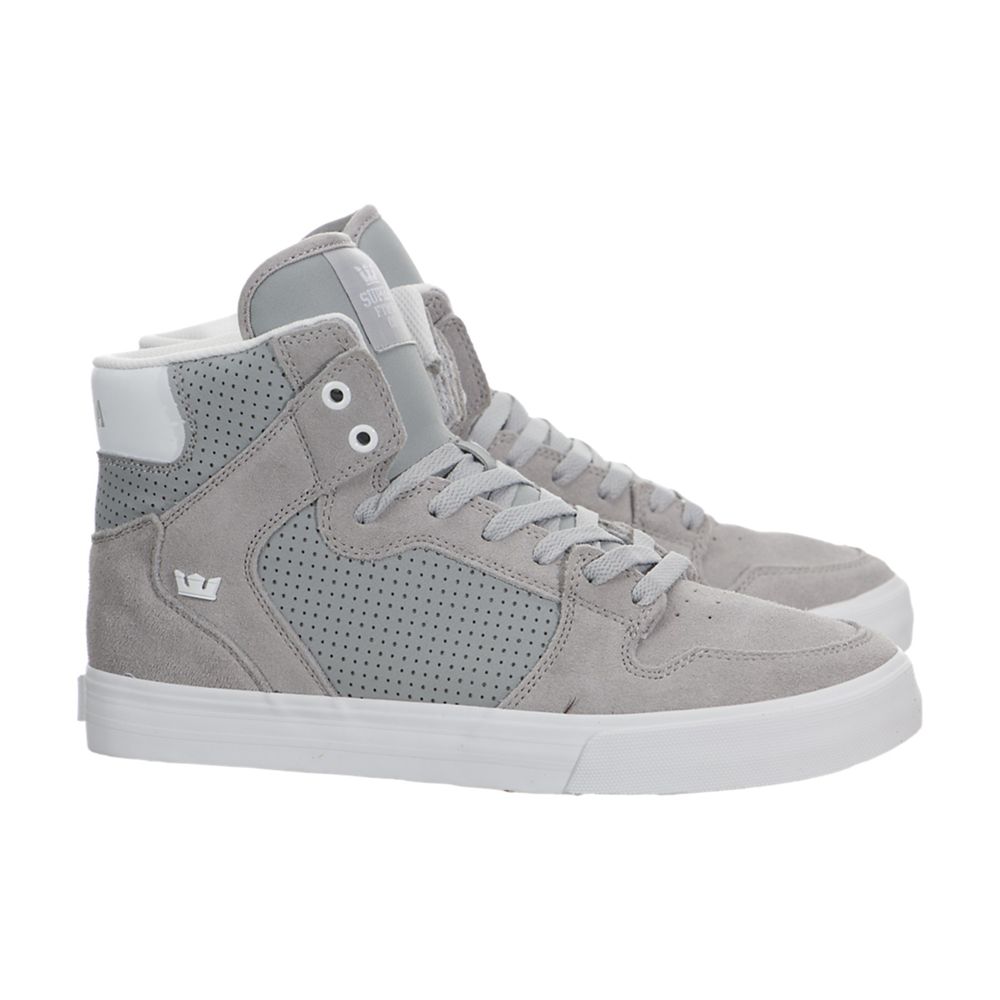 Baskets Montantes Supra Vaider Grise Blanche Light Grey/White Homme | BRC-86733940